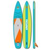 The 12'6 Sky board is the longest and fastest Apatcha board. Thanks to the flat touring shape and the generous width of 32'' it is suitable for longer trips and heavier paddlers.