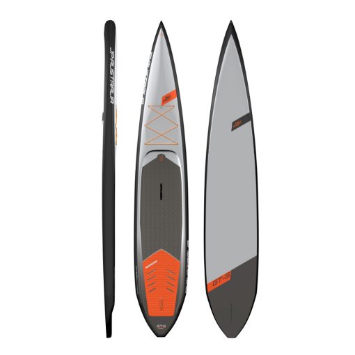 The GT-S is the pinnacle of our flatwater touring range development! Think ""ease of use"" at no cost to speed. The narrow nose outline slices through the water effortlessly making way for the wide and parallel midsection to carry that glide all the way through the stable tail. The idea is to be able to enjoy the view on SUP tours while gliding at an average Race SUP speed.