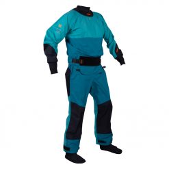 The ODIN Air4 is a top of the line men's dry suit that is here keep you warm and dry even while pushing the boundaries of what's possible in a kayak. Rear entry TIZIP® waterproof zipper dry suit designed for extreme paddling / Ergonomically designed cut allows for maximum range of motion / Latex wrists and neck gaskets for maximum dryness are further protected protected with soft neoprene cuffs / High wear areas (seat, knees, forearms and elbows) are reinforced with cordura for durability / The main body of the suit is made from Air4 material / Equipped with our "Double Pull" system where pulling forward on the waist tabs simultaneously tightens the front and back and is then secured via hook-and-loop on the front for a perfect fit / A double tunnel waistband to provide a tight seal against your spray deck /
