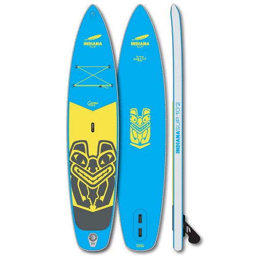 A teenager with a weight up to 60 kg will have fun with the Groms 10’2. With the little nose-scoop even choppy conditions and small waves can be handled easily. Thanks to the 4.75 Inch thick Single Layer Dropstitch, the board weighs only 6.6 kg but is still very stiff.