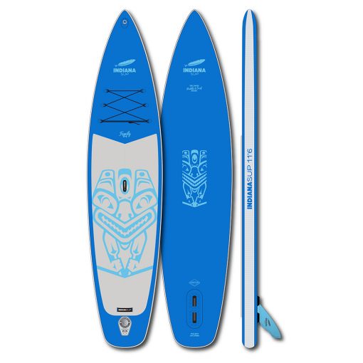 The 11'6 Touring Family board has a pointed, flat and therefore fast shape and offers a lot of volume and payload areas for longer trips. Thanks to the «pre-laminated double layer», the board is stiff and robust.