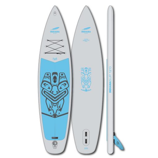 The 12’0 Family Touring board is the largest board in the Family series. The 343 liters volume encased in a robust pre-laminated double layer also carries heavy or multiple family members stably on the water without bending.