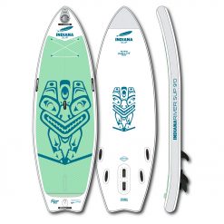 The widest point of the 9’0 River SUP is behind the middle, the rocker lines on the front and the rear end run progressively. This combination ensures agility and precise steering. It is very stable and keeps its track. The construction with woven real double layers makes the board very stiff and dureable, yet no too heavy.