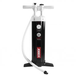 This Jobe triple-action SUP pump is designed to inflate SUPs to pressures up to 20 PSI fast and easy! It features two 3,5 liter double action cylinders, a pressure gauge to keep control and a Halkey Roberts nozzle to fit all Jobe Inflatable boards on the market. The Jobe triple-action SUP pump has three different operating modes to keep inflation easy at any stage: Double action on 2 cylinders quickly inflates your SUP up to 5 psi.