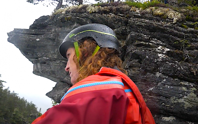 Joe Rae Dickins wearing the Palm Equipment Shuck Helmet