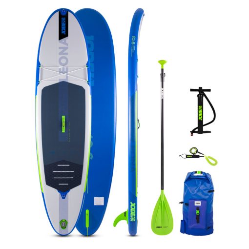The Jobe Leona 10.6 Inflatable Paddle Board Package is the new addition to the 2021 collection. This new SUP board has the high quality that you can expect but for a more attractive price!