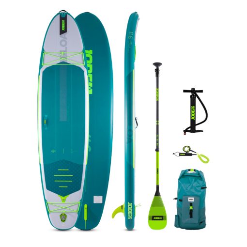 Introducing the Jobe Loa 11.6 Inflatable Paddle Board Package for 2021! This beautiful SUP is not only jaw dropping but its jam packed with new features like an expansive deck pad extra room to bring your child along, or our "EZ Lock Fin and heat bonded technology for a higher quality experience and construction! Wherever your journey calls, the Aero Loa will take you there!
