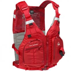 This highback fishing PFD can store everything but the kitchen sink and it stays comfortable and light on the water. The cutaway back panel works with taller seats, while the slimline front lets you move freely. Choose how and where you want to stow your gear, with everything close to hand. The Kola Angler’s clamshell pockets fold open for a clear view of the compartments within. There is a study stow point for pliers or braid scissors and multiple webbing and snap D-ring attachment points, including a landing net hanger at the back. Stay safe and be seen with SOLAS hi-vis panels and a clip point on the shoulders for your strobe.
