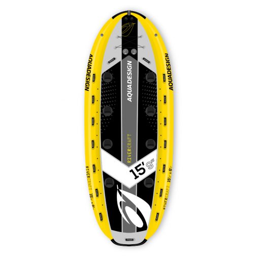 Designed for use in the river thanks to its 3 inflatable compartments, it ensures the safety necessary for the practice in white water. Designed like a raft with its giant size, this super SUP allows one to multiply the pleasure by adding team spirit.