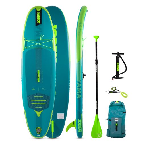 Introducing the Jobe Yama 8.6 Inflatable Paddle Board Package for 2021! It may be our smallest SUP but it is still loaded with new features like our "EZ Lock Fin and lightweight X-stitching construction for a higher quality experience and construction!