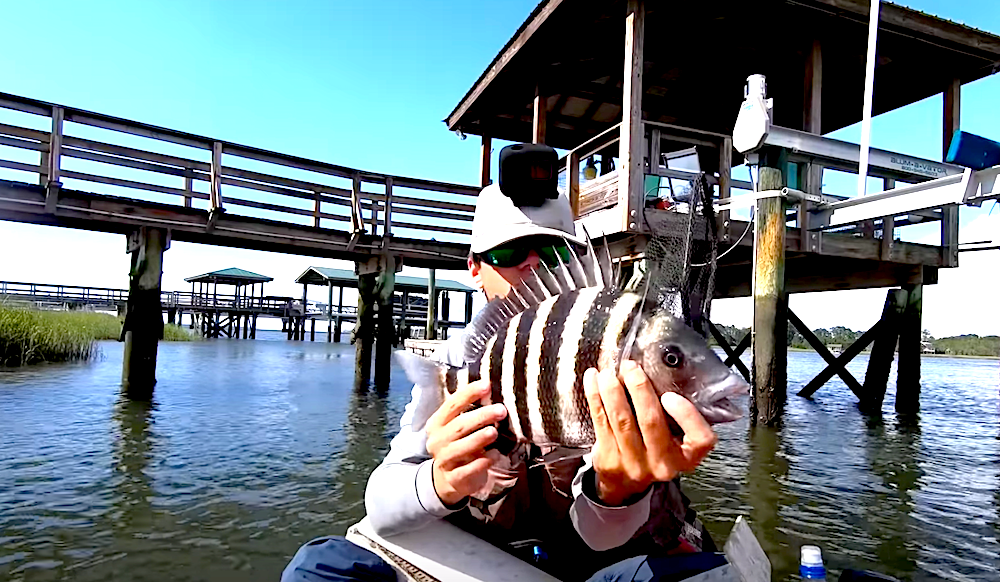 Join Houston Stewart of Beaufort SC Fishing as he goes shallow water fishing for sheepshead. He shares all his tips and tricks for catching the most fish!